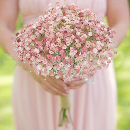 12 PCS Babys Breath Artificial Flowers Bulk Pink Real Touch Flowers