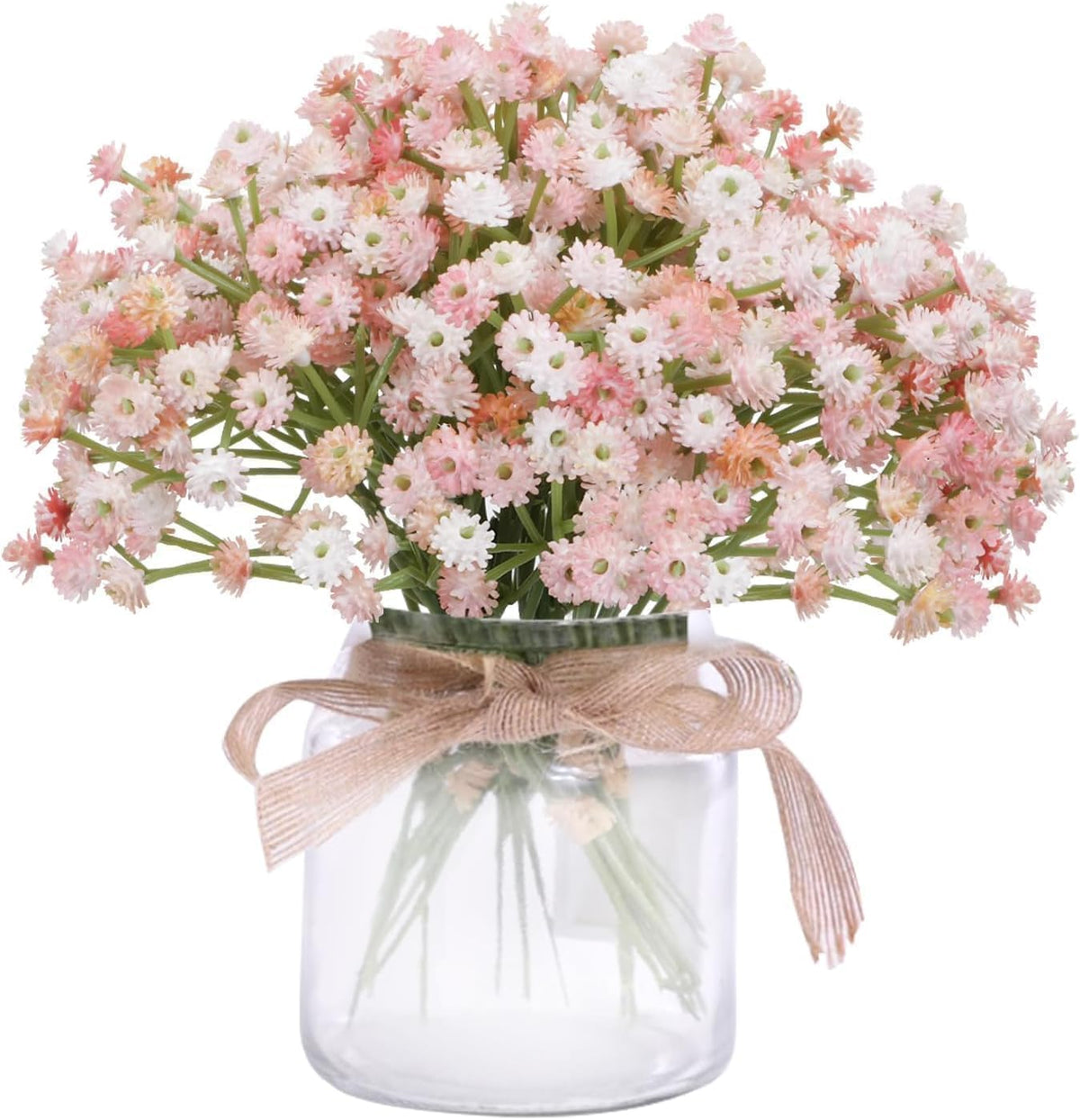 12 PCS Babys Breath Artificial Flowers Bulk Pink Real Touch Flowers