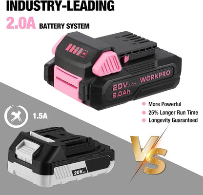 20V Pink Cordless Drill and 141-Piece Home Tool Kit for Women