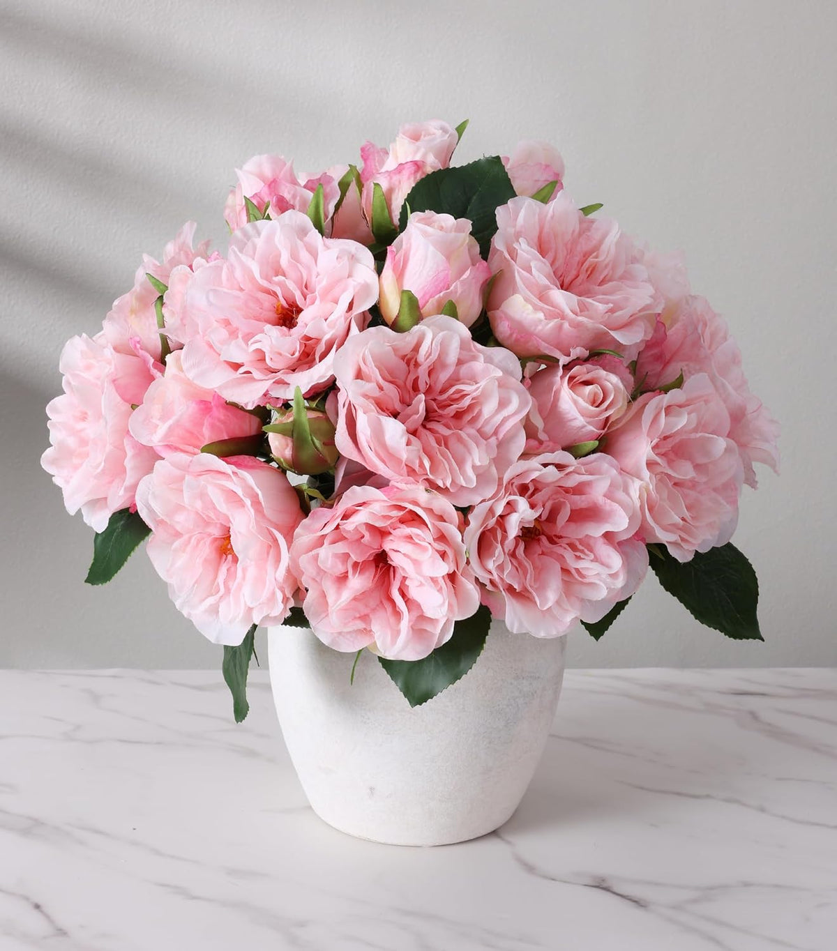 13 Pcs Fake Roses Artificial Flowers, Artificial Roses with Stems Silk Flowers Realistic Roses for Home Wedding Decoration Party DIY Bouquet, Light Pink
