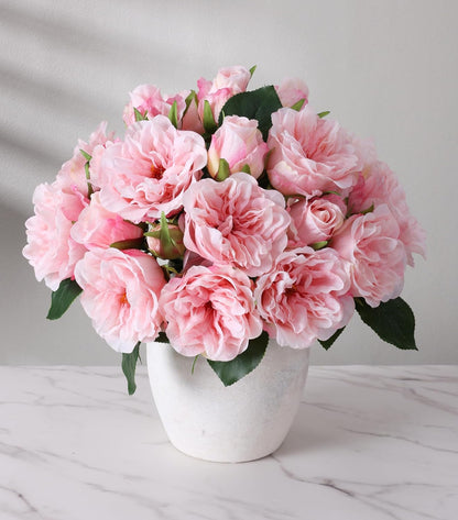 13 Pcs Fake Roses Artificial Flowers, Artificial Roses with Stems Silk Flowers Realistic Roses for Home Wedding Decoration Party DIY Bouquet, Light Pink