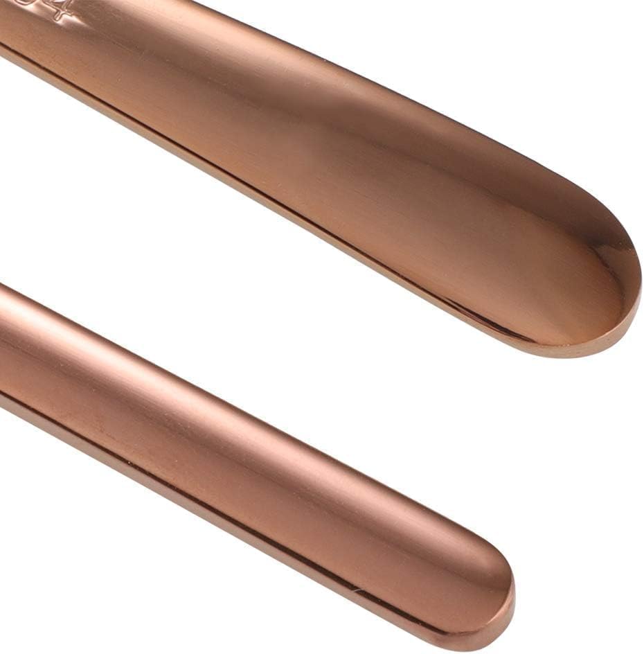 Gold Chopstick Spoon Set, Portable Cutlery Set Reusable Cute Metal Stainless Steel Korean Chopstix Spoon Set for Home Travel(Rose Gold)