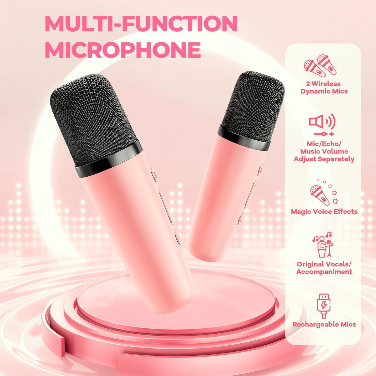 Karaoke Machine for Kids Adults,Birthday Gifts for Girls 3-12 Years Old