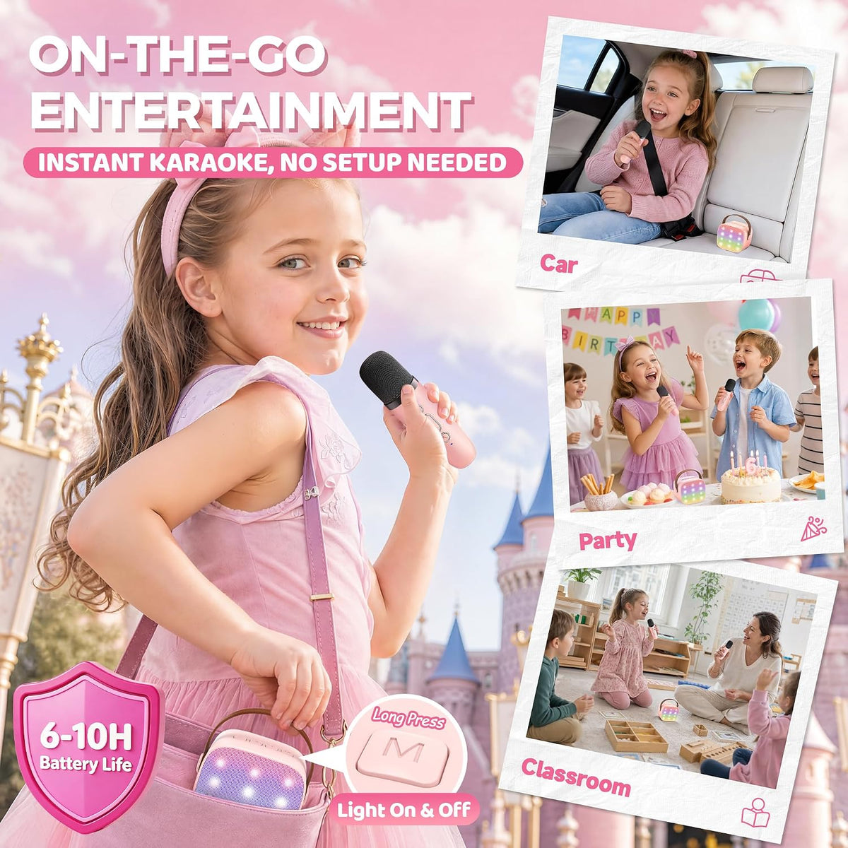 Karaoke Machine for Kids Adults,Birthday Gifts for Girls 3-12 Years Old