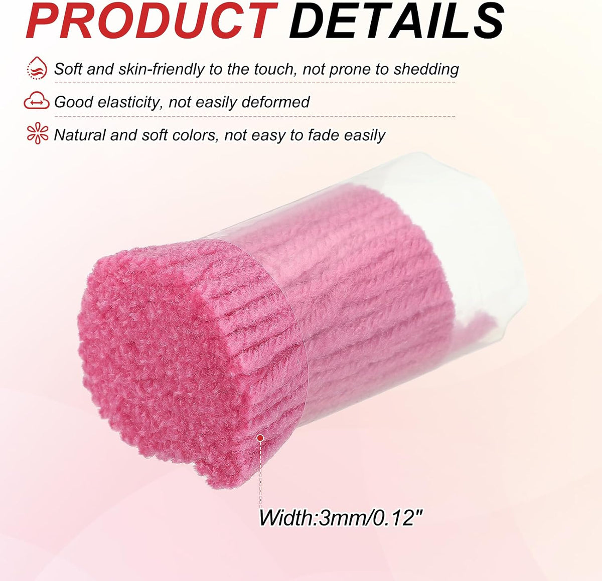 6 Rolls Latch Hook Yarn, 3mm Dark Pink Latch Hook Kit Yarn Precut Hook Rugs Making Crochet Bundles for Rug Adults Beginners Tapestry DIY Craft
