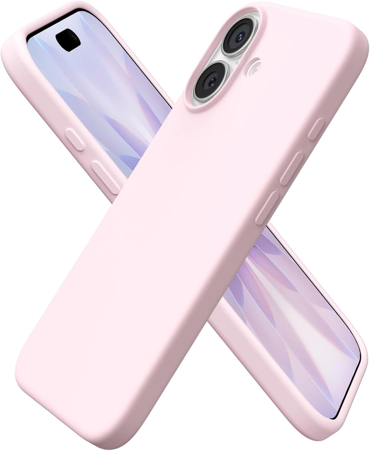 for iPhone 17 Case, Slim Liquid Silicone Cover, Chalk Pink