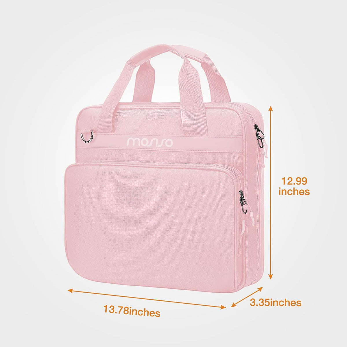 3 Ring Zipper Binder, 2 inch O-Ring Binder Organizer 500 Sheets, Pink