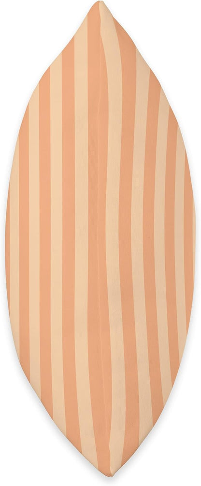 Elegant Orange Peach Stripes Geometric Summer Coastal Preppy Throw Pillow