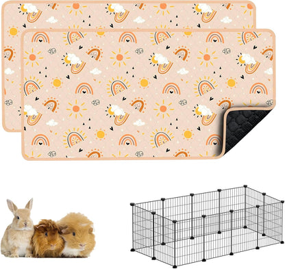 Guinea Pig Cage Liner, 59"x31" Bedding for C&C 2x4 Cage 2 Pack, Rainbow