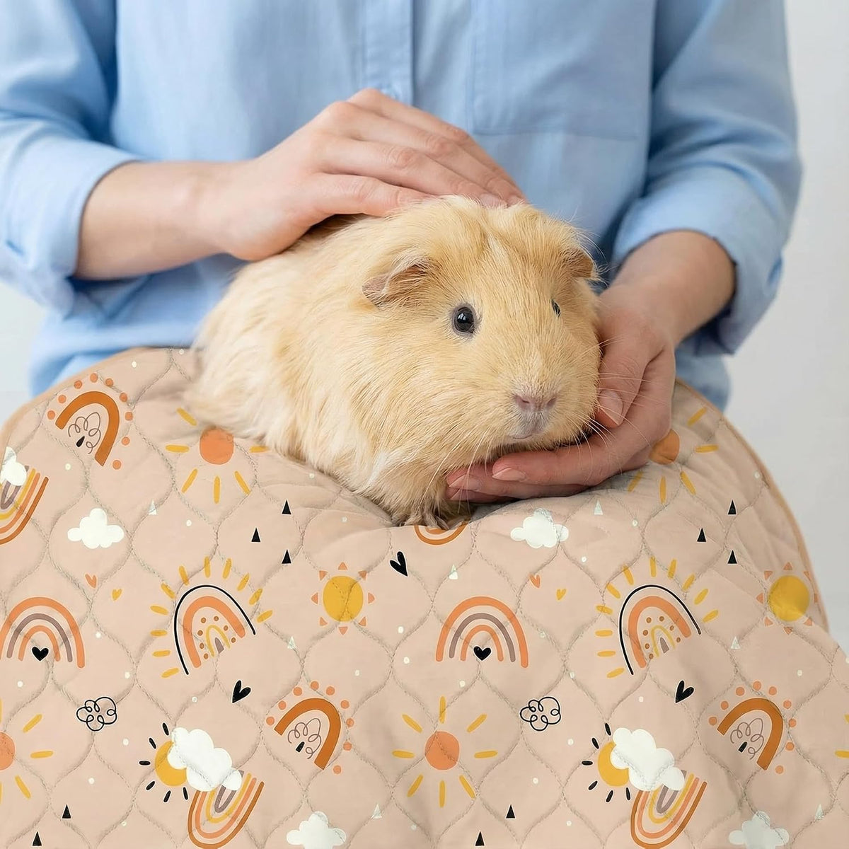 Guinea Pig Cage Liner, 59"x31" Bedding for C&C 2x4 Cage 2 Pack, Rainbow