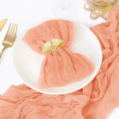 DeZerlor 30 Pack Peach Cheesecloth Napkins Summer Cloth Napkins Set of 30 Dinner Napkins Bulk 21x21 Inches for Wedding Bridal Shower Baby Shower Parties