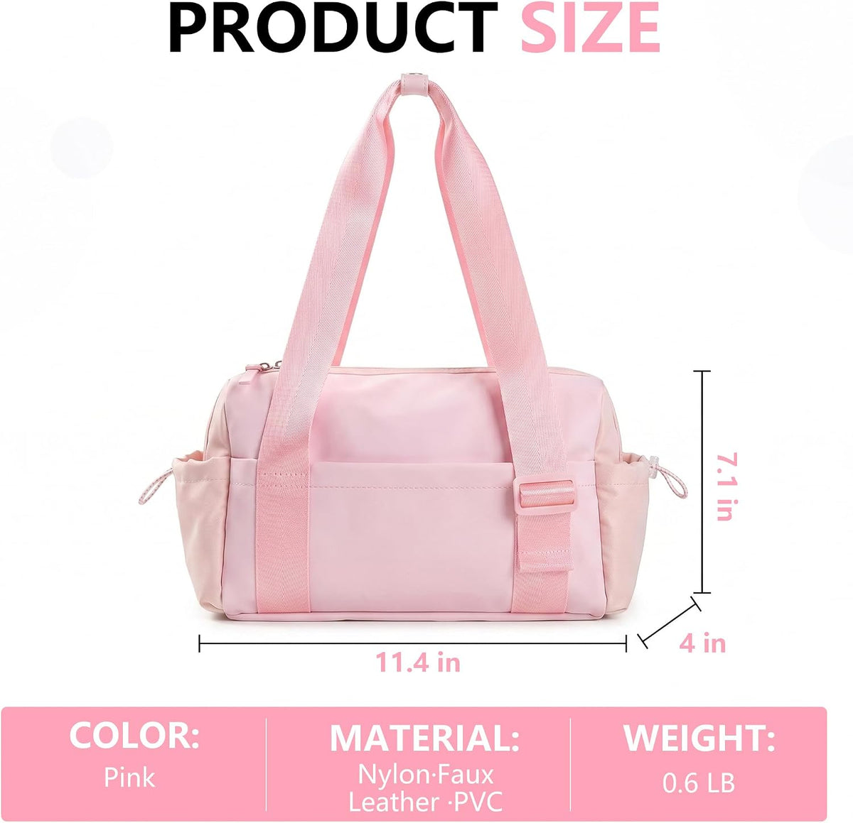 Mini Waterproof Gym Duffel travel Bag for Women(Pink)
