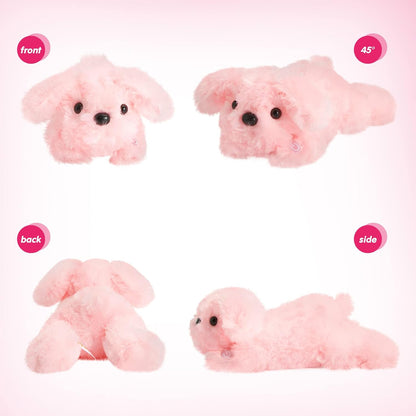 10'' Light up Puppy Dog Stuffed Animal Night Light Glow Dog Plush Toy,Pink