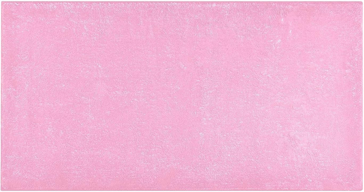 Bath Mat 39x20 Inch, Beautiful Pink Solid Color Soft Absorbent Plush Rug, Non-Slip Washable Floor Mat for Bathroom Bedroom Kitchen Entryway Carpet