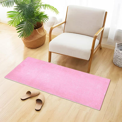 Bath Mat 39x20 Inch, Beautiful Pink Solid Color Soft Absorbent Plush Rug, Non-Slip Washable Floor Mat for Bathroom Bedroom Kitchen Entryway Carpet