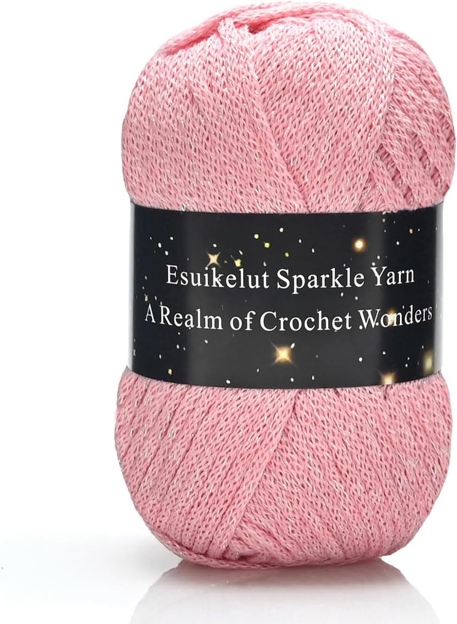 Holographic Pink Sparkly Knitting Yarn