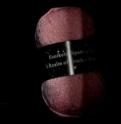 Holographic Pink Sparkly Knitting Yarn