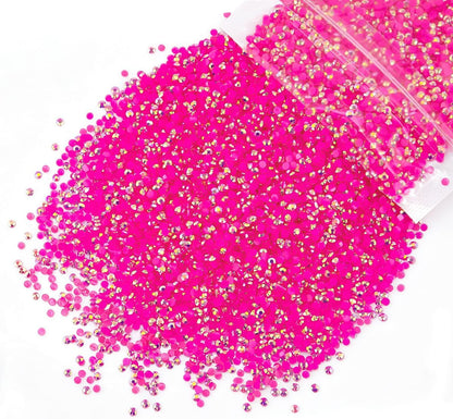 5300PCS 3mm Hot Pink AB Resin Rhinestones Bulk Rose Pink Flatback Jelly Resin Stones Pack SS10 Diamonds Crystals Gems Charms Supplies for Nails Face Eyes Makeup Tumblers DIY Crafts Decor Shoes