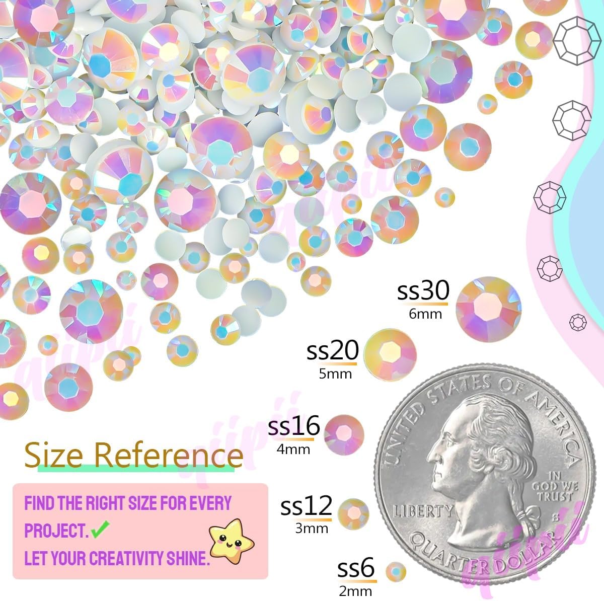 5300PCS 3mm Hot Pink AB Resin Rhinestones Bulk Rose Pink Flatback Jelly Resin Stones Pack SS10 Diamonds Crystals Gems Charms Supplies for Nails Face Eyes Makeup Tumblers DIY Crafts Decor Shoes