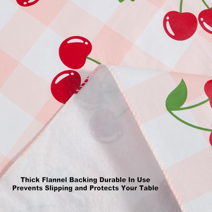 Newbridge Berry Sweet Pink Vinyl Kitchen Tablecloth, 70 Inch Round