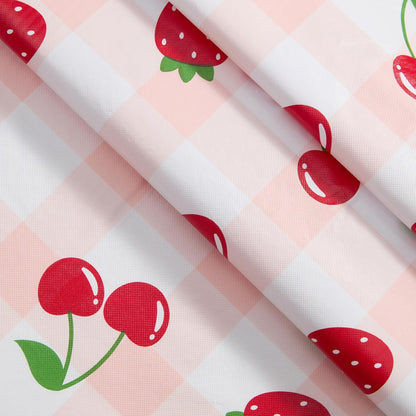Newbridge Berry Sweet Pink Vinyl Kitchen Tablecloth, 70 Inch Round
