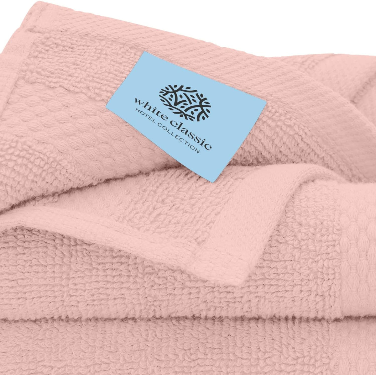 Luxury Cotton Washcloths 13x13 Inch - 650 GSM Turkish Cotton | Hotel, Spa, Bathroom Face Towel | 12 Pack, Pink