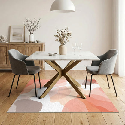 5'x7' Washable Modern Abstract Area Rug, Blush Flatwoven Floor Covering for Dining Room, Under Table, Home Office, Non-Slip Chair-Friendly Carpet | Ref:2131575