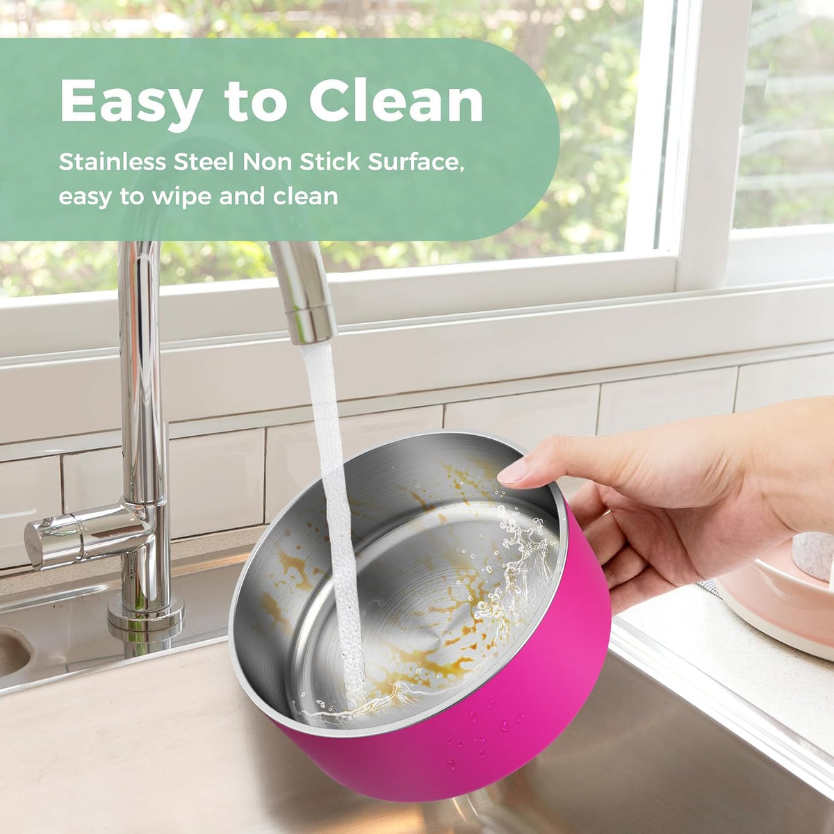 Dog Bowl,Stainless Stee Dog Water Bowl and Food Bowl,40 oz Pitaya