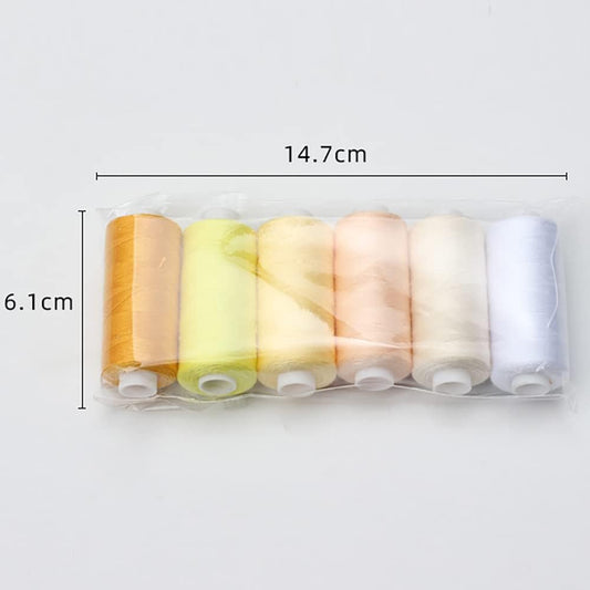 Cotton Thread Assortment - 6 Colors Polyester Thread Set for Hand & Machine Sewing, Embroidery & Decoration (Pink)