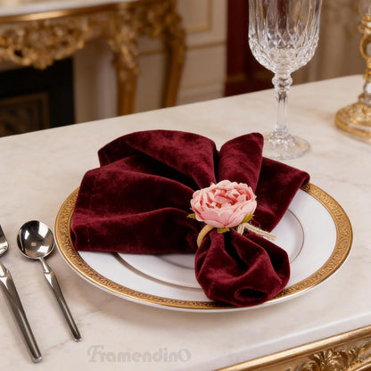 8 Pack Pink Flower Napkin Rings Set Table Decoration for Wedding Picnics Banquet Luncheons Valentine's