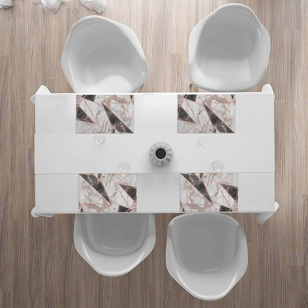 Placemats Set of 4, 12x18 Inch Heat Resistant Place Mats,Rose Gold Marble Print Table Protectors for Dining Table Party Kitchen Table Decor