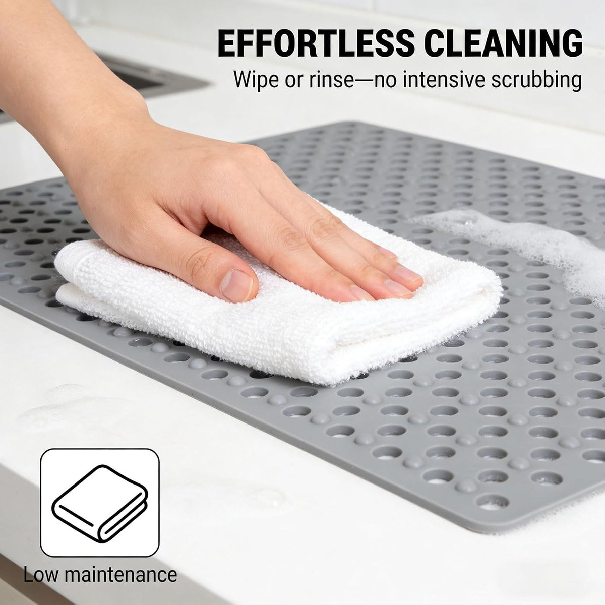Non Slip Shower Mat Secure Grip, Quick Dry Bath Mat for Tub and Bathroom Floor Safety(Pink,36 * 69cm)