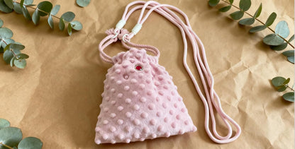 Sugar Glider Bonding Pouch Portable Drawstring Pouch Soft Sleeping Bag with Pink Braided Ribbon Small Animal Carrier (Pink)
