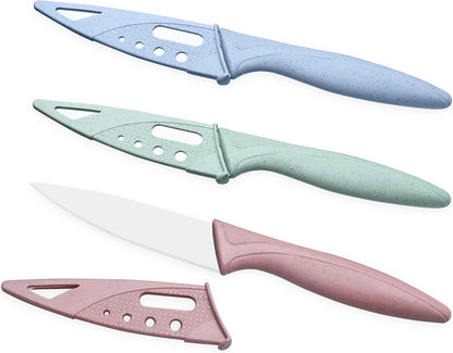3Pcs Sharp and Durable Fruit Knife (pink, Blue, Green)