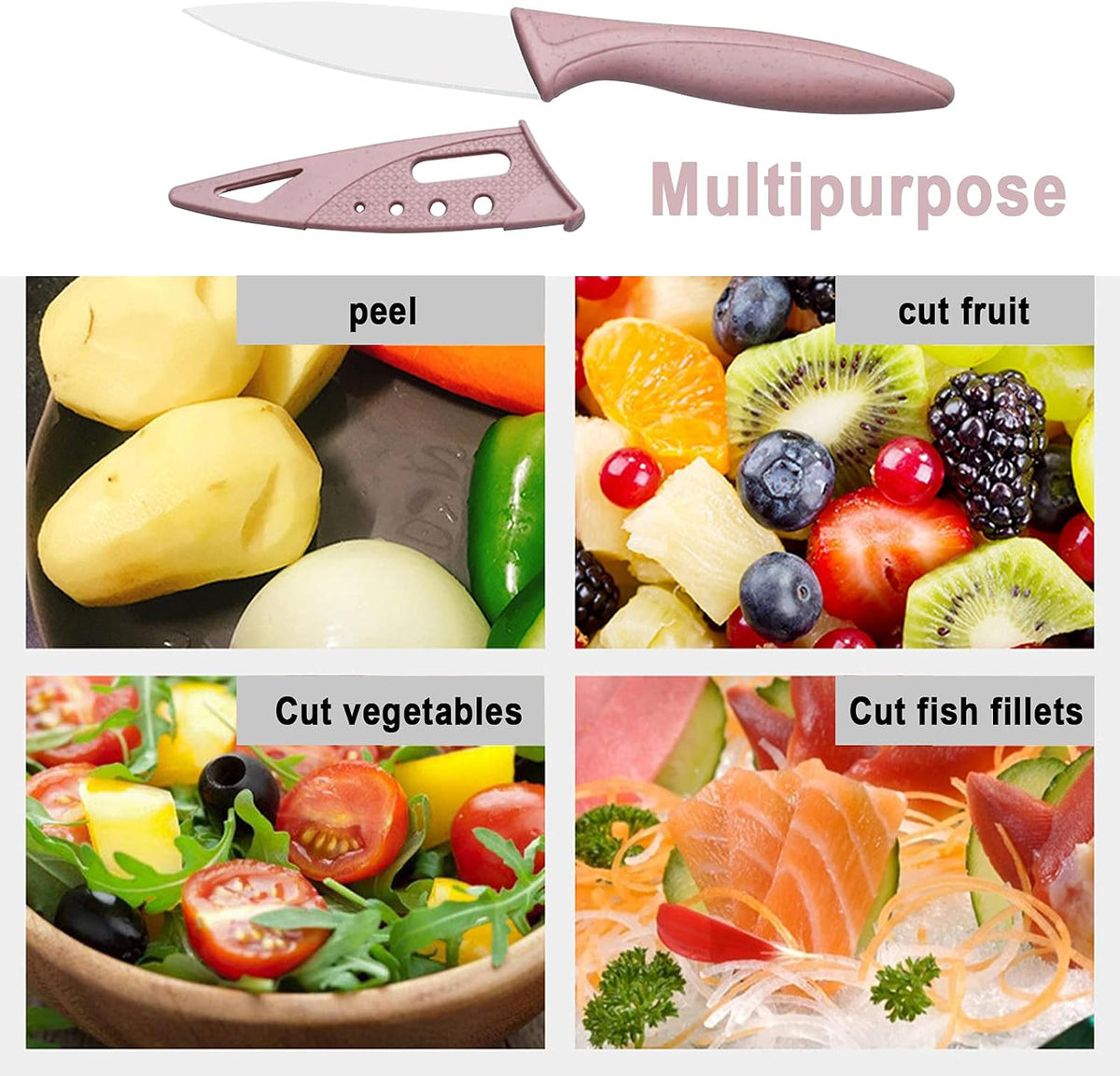 3Pcs Sharp and Durable Fruit Knife (pink, Blue, Green)