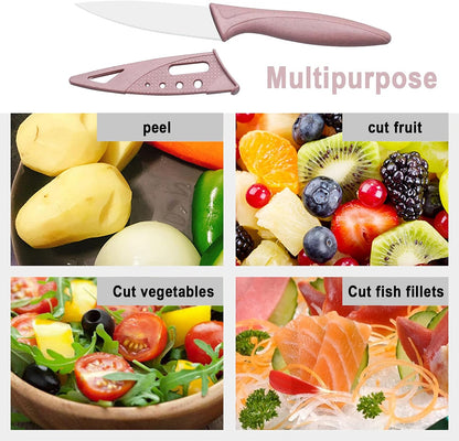 3Pcs Sharp and Durable Fruit Knife (pink, Blue, Green)