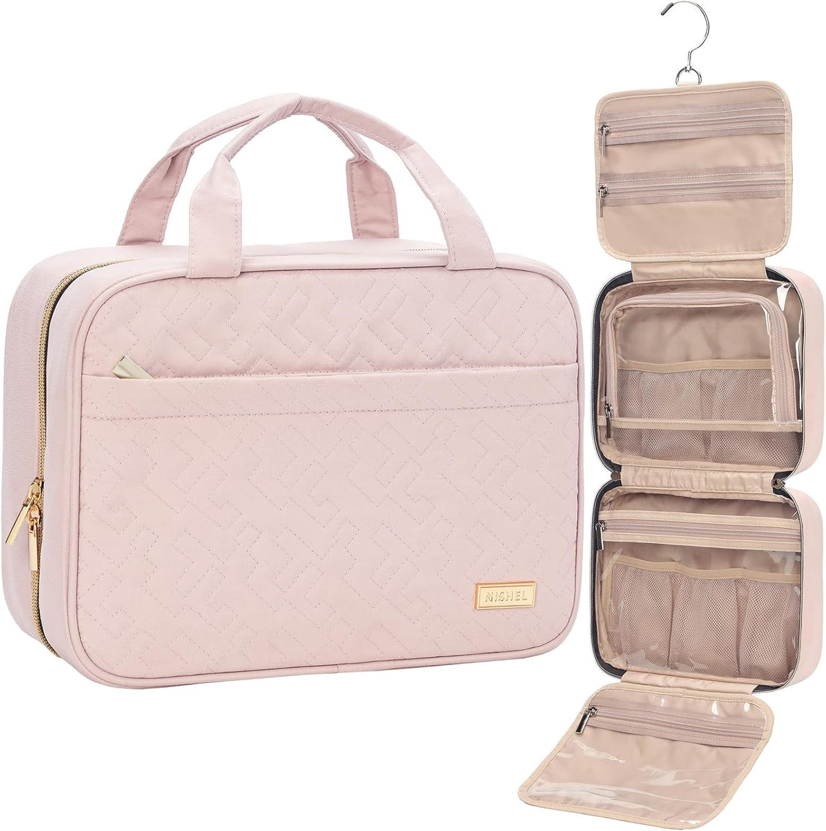 Travel Toiletry Bag for women, Portable Hanging makeup Organizer