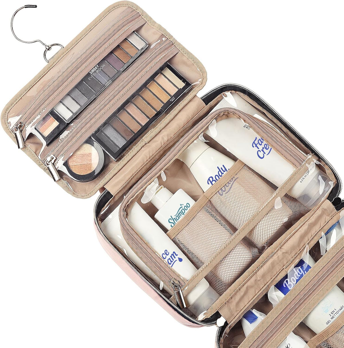 Travel Toiletry Bag for women, Portable Hanging makeup Organizer