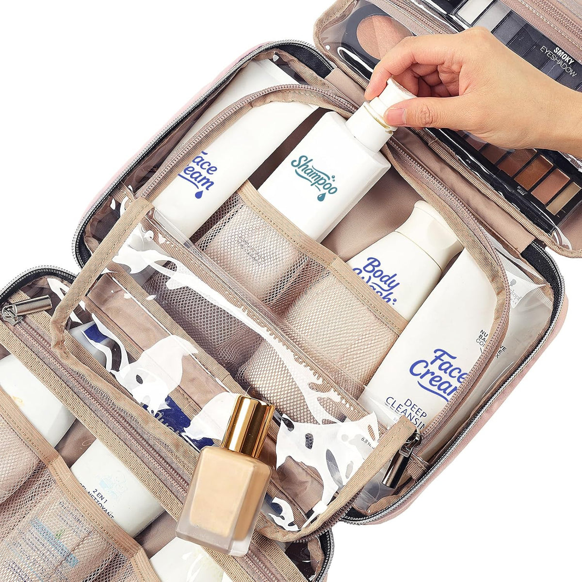 Travel Toiletry Bag for women, Portable Hanging makeup Organizer