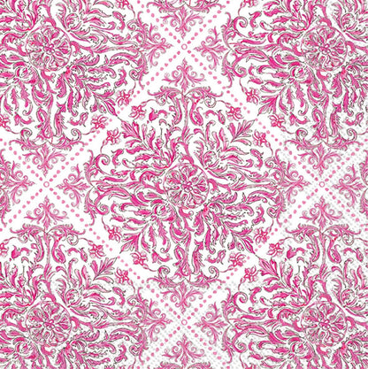 IHR Ideal Home Range Cocktail Napkins Rosanne Beck Disposable 3-Ply Paper Party Napkin Pack, 5" x 5", Pink Topiary Pattern, 20-Count