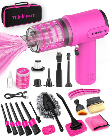 Car Cleaning Kit with Mini Vacuum, Car Detailing Kit Interior