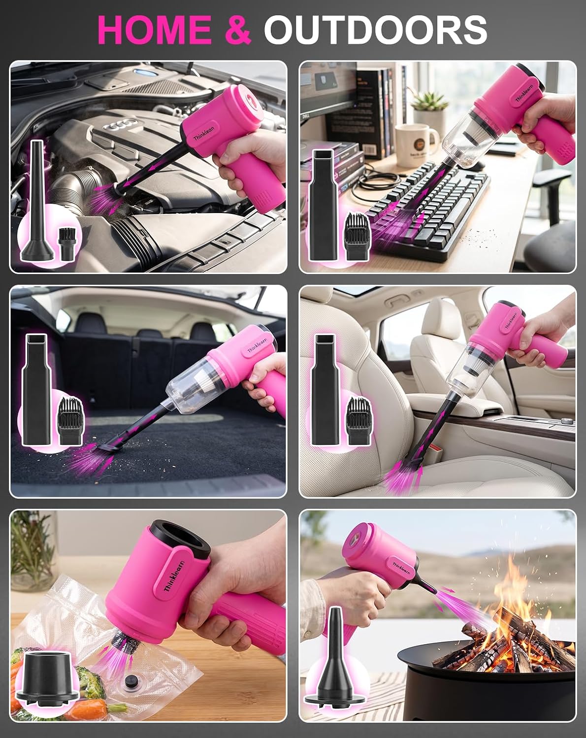 Car Cleaning Kit with Mini Vacuum, Car Detailing Kit Interior