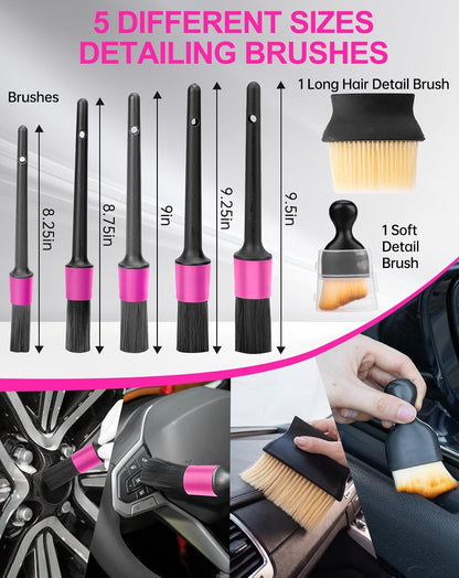 Car Cleaning Kit with Mini Vacuum, Car Detailing Kit Interior