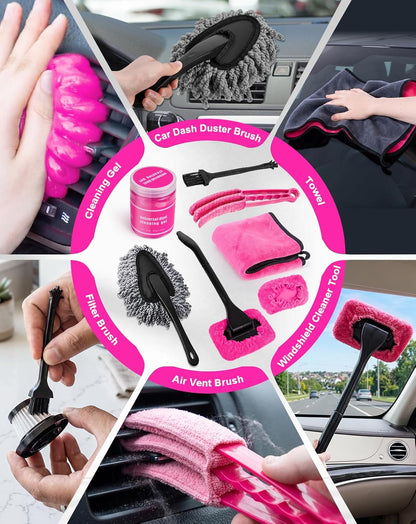 Car Cleaning Kit with Mini Vacuum, Car Detailing Kit Interior