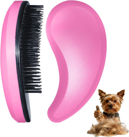 Small Dog Brush, Skin-friendly Soft Bristles (Pink)