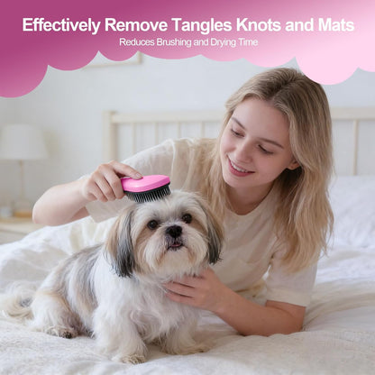 Small Dog Brush, Skin-friendly Soft Bristles (Pink)