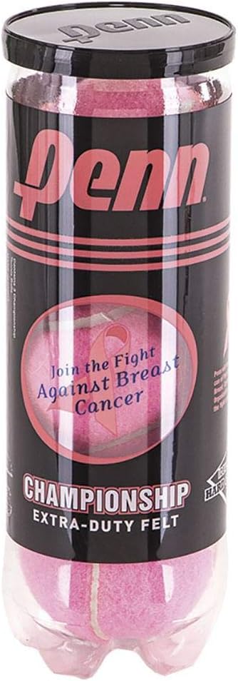 Penn Pink Championship XD Extra-Duty Felt Hard Court Tennis Balls (6 Cans = 1/4 Case)