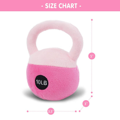 5" Pink Kettlebell Plush Baby Rattle Sensory Toy