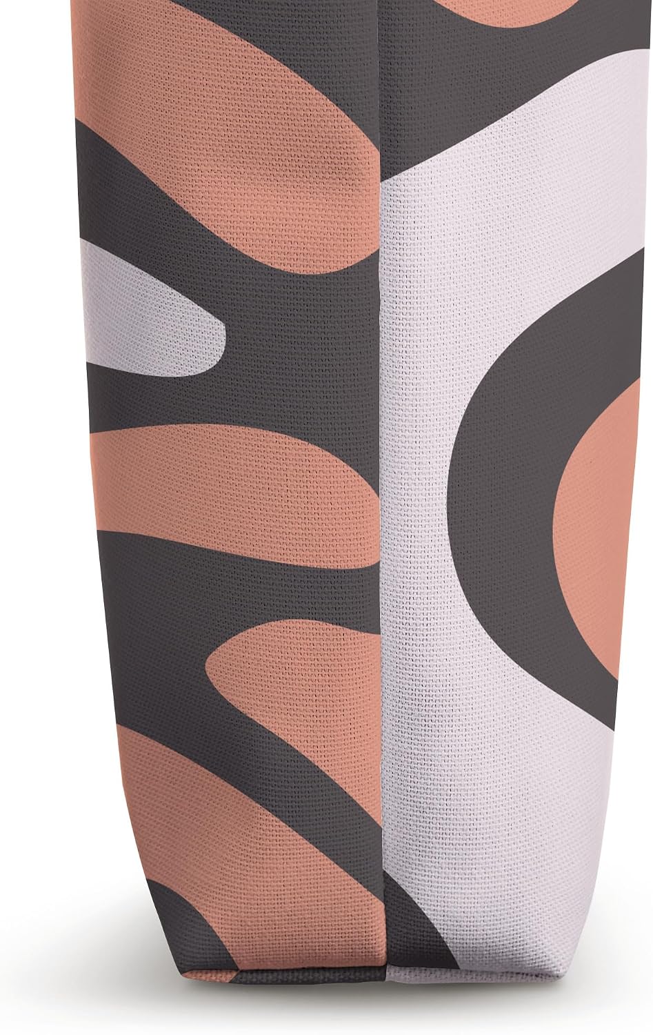 Peach and Pink Abstract Swirl Wavy Pattern on Charcoal Tote Bag