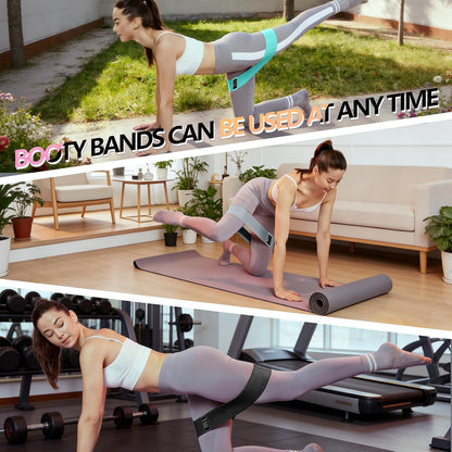 Resistance Bands for Working Out, 4 Levels Exercise Bands for Women & Men, Elastic Workout Band for Physical Therapy, Fabric Booty Band for Gym, Yoga, Pilates, Leg Training